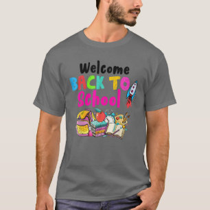 Camiseta Bem-Vindo À Escola Feliz Primeiro Dia Da Escola