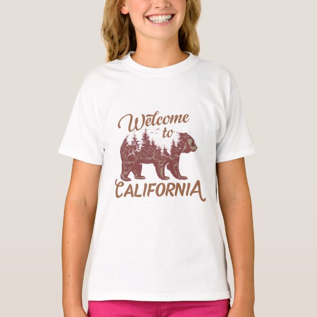 Camiseta Bem-vindo à Floresta do Urso da Califórnia (Frente)
