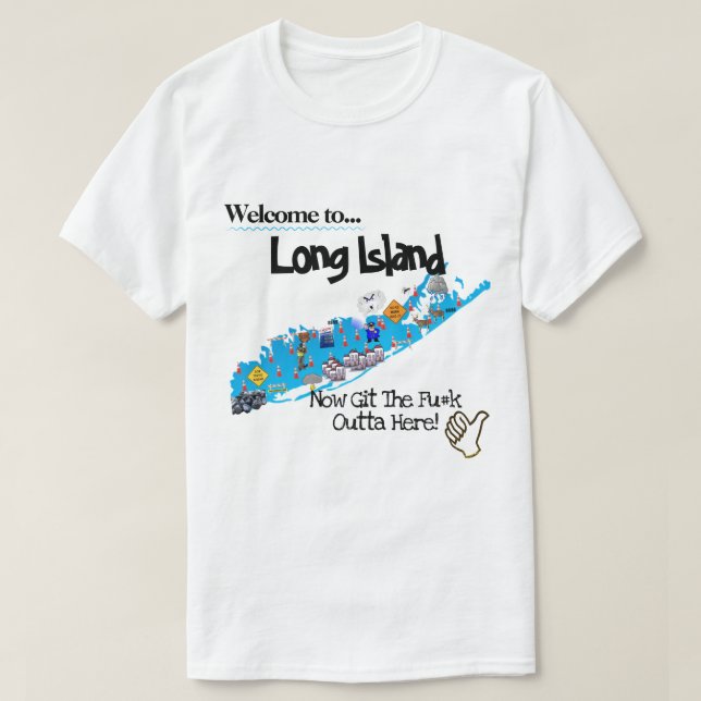 Camiseta Bem-vindo a Long Island (Frente do Design)