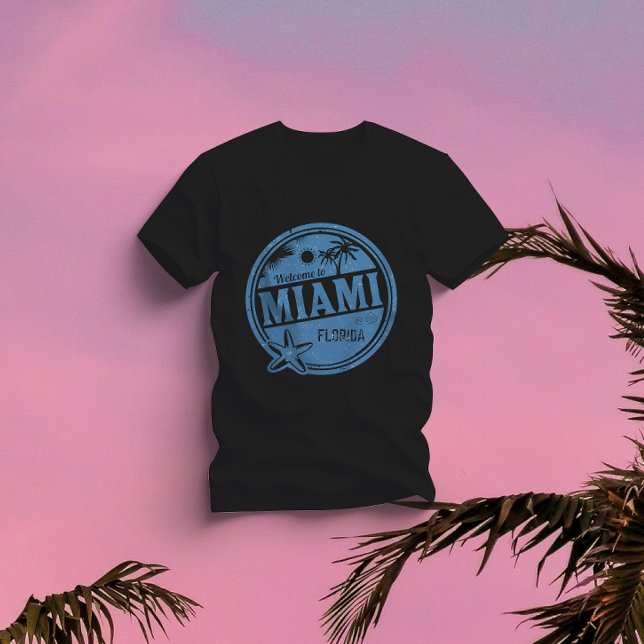 Camiseta Bem-vindo a Miami na Flórida - Viagem de Retro Vin (Criador carregado)