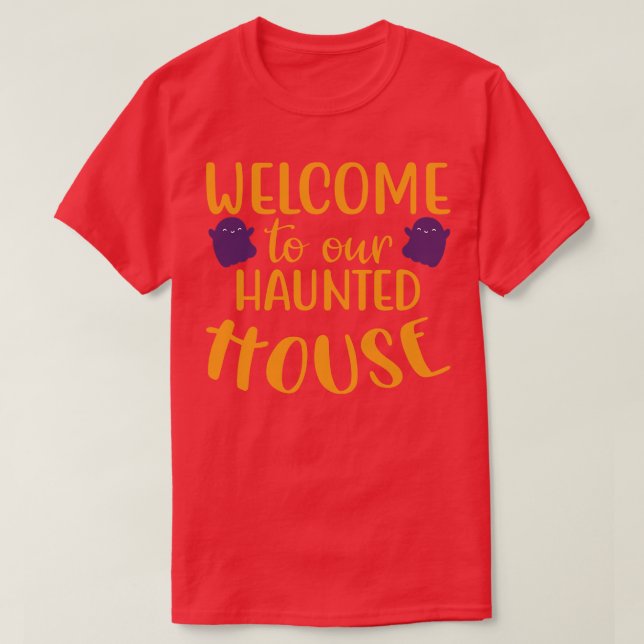 Camiseta Bem-Vindo À Nossa Casa Assombrada Halloween 1 (Frente do Design)
