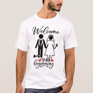 Camiseta Bem-Vindo A Novos Começos Engraçado Casamento Nove