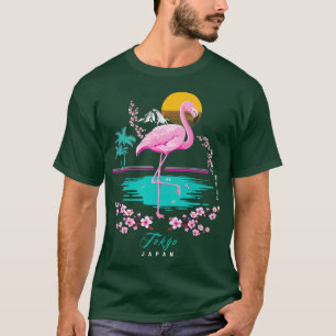 Camiseta Bem-vindo a Tóquio Japão Flamingo Sakura Love Desi