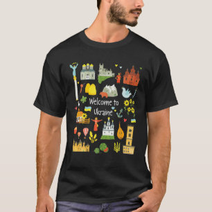 Camiseta Bem-Vindo À Ucrânia, À Bandeira E Aos Símbolos