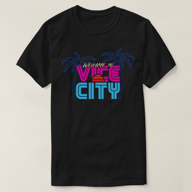 Camiseta Bem-Vindo À Vice-Cidade (Frente do Design)