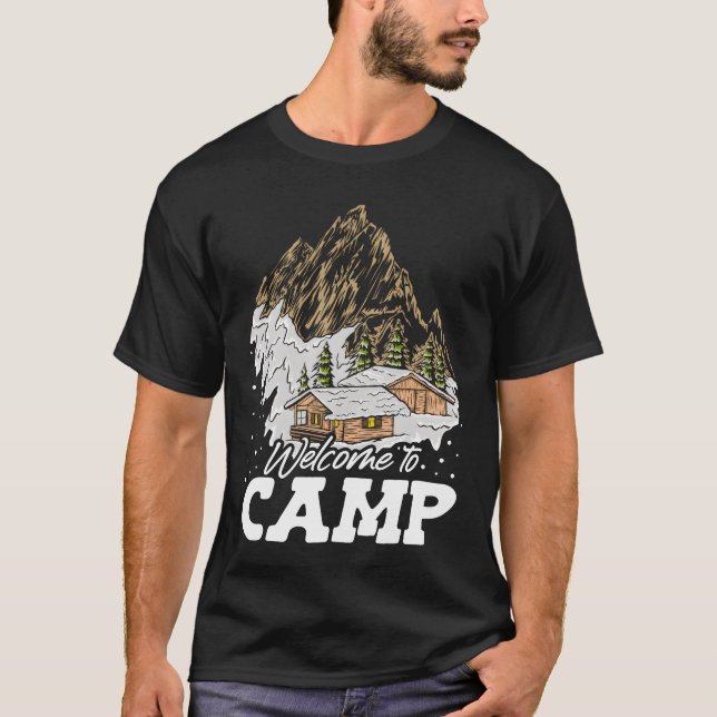 Camiseta Bem-vindo Acampamento Camping Parque de Campismo C (Frente)