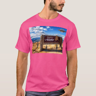 Camiseta Bem-Vindo Ao Alasca - Local De Férias Da Ufo Da Am