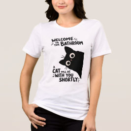 Camiseta Bem-vindo ao Banheiro - Um Gato Estará Com Você