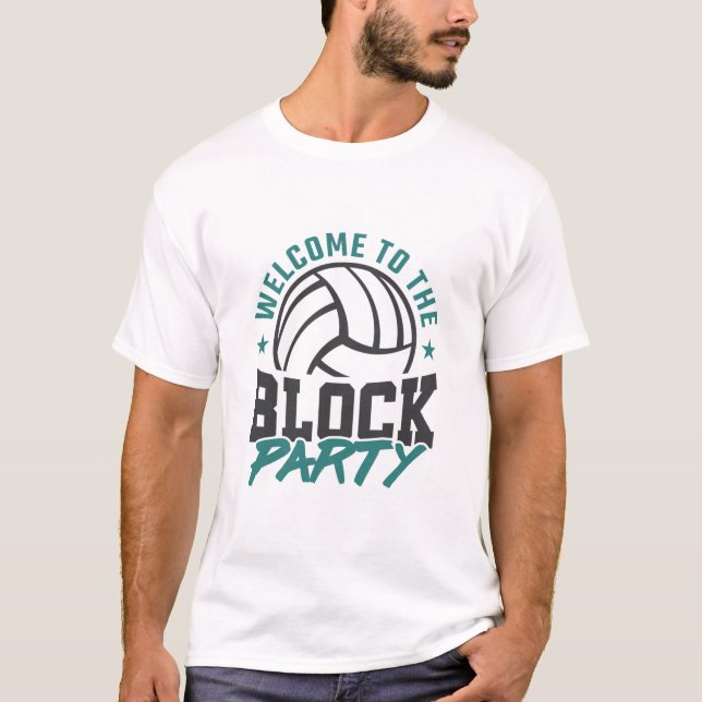 Camiseta Bem-vindo ao Bloco de Voleibol do Partido do Bloco (Frente)