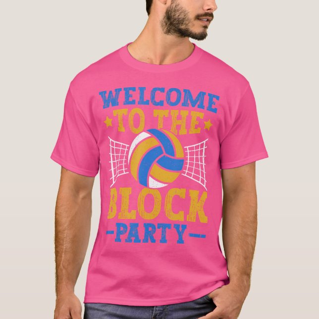 Camiseta Bem-Vindo Ao Bloco Partido Funny Voleibol (Frente)