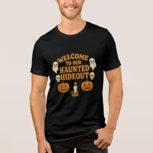 Camiseta Bem-vindo ao Esconderijo Assombrado Retro Espeluzn