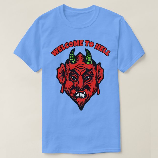 CAMISETA BEM-VINDO AO INFERNO COM DEMON OU DEVIL (Frente do Design)
