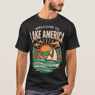 Camiseta Bem-vindo ao Lago América Vintage Grandes Lagos
