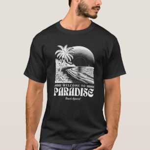 Camiseta Bem-vindo ao Paradise Beach Funny Cute Vintage Ret