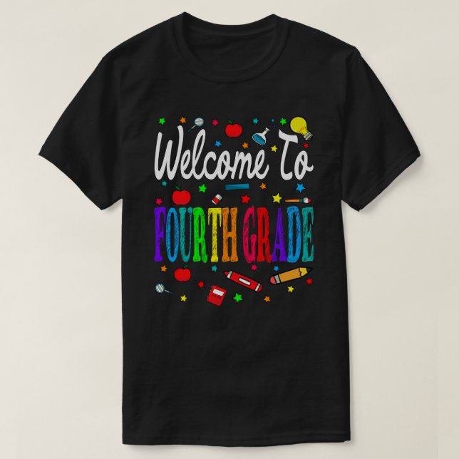 Camiseta Bem-Vindo Ao Quarto Ano De Volta À Escola (Frente do Design)