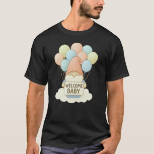 Camiseta Bem-vindo, Baby Gnomo, com Pastel Balloons