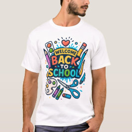 Camiseta Bem-vindo de volta à Design de Arte Divertida da E