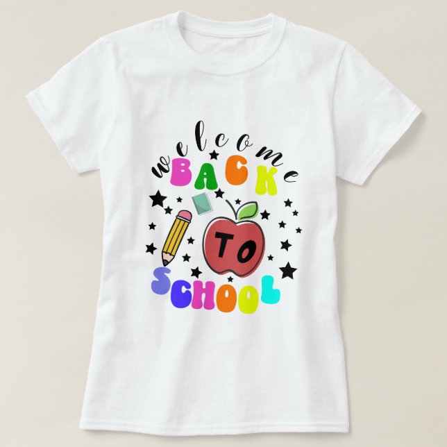 Camiseta Bem-vindo de volta à escola (Frente do Design)