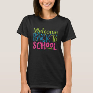 Camiseta Bem-vindo de Volta à Escola Agradecimento aos Prof
