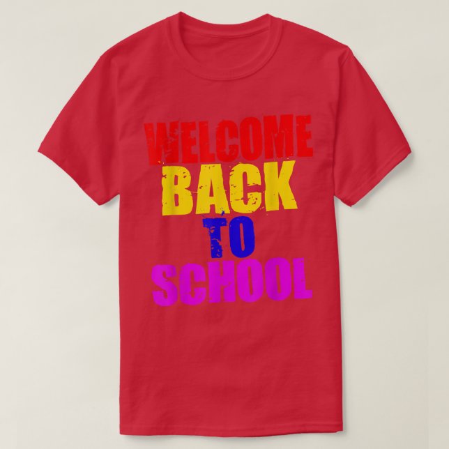 Camiseta Bem-vindo de volta à Escola    de Professores e Es (Frente do Design)