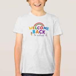 Camiseta Bem-vindo de volta à escola Design do arco-íris