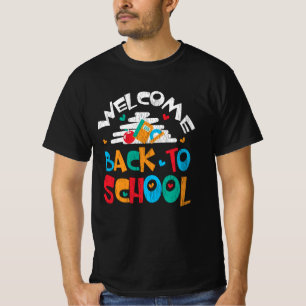 Camiseta Bem-vindo de volta à escola no primeiro dia de es