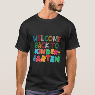 Camiseta Bem-vindo De Volta A Kindergen Estudante No Primei