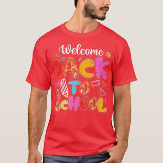 Camiseta Bem-Vindo De Volta Ao Tema Da Escola Leopard Profe