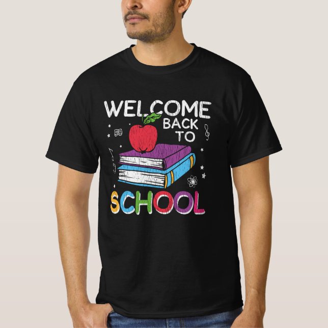 Camiseta Bem-vindo de Volta aos Livros do Quadro de Giz do  (Frente)