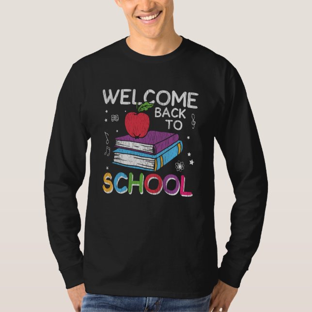 Camiseta Bem-vindo de Volta aos Livros do Quadro de Giz Pro (Frente)