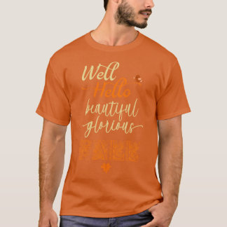 Camiseta Bem Vindo Outono Lindo Com Pequeno Pássaro Outono