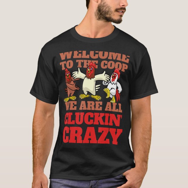 Camiseta Bem-vindos à picada louca de frango (Frente)