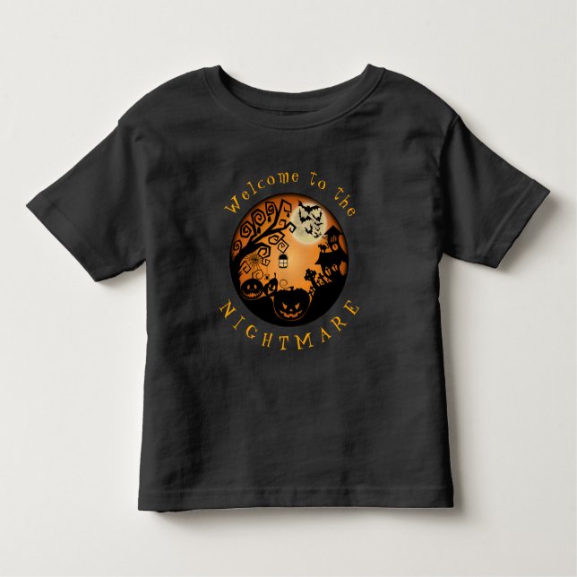 Camiseta Bem-vindos ao Pesadelo do Halloween Pumpkin Person (Frente)