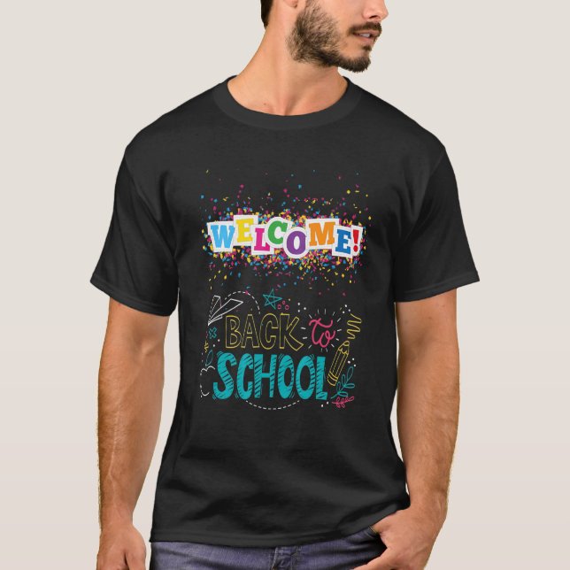 Camiseta Bem-Vindos De Volta À Escola Olá Professores Pré K (Frente)