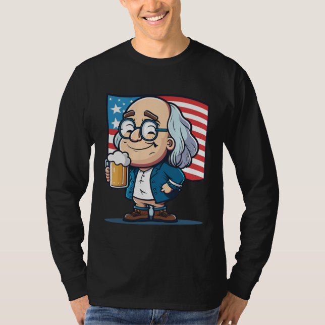 Camiseta Ben Beer 4th of July Benjamin Franklin USA Merica (Frente)