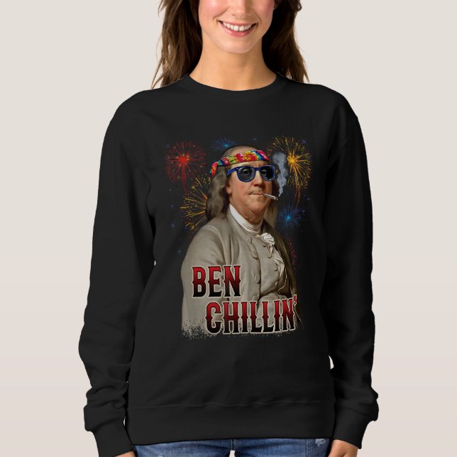 Camiseta Ben Chillin' Stoner Ben Franklin 4 De Julho Firew (Frente)