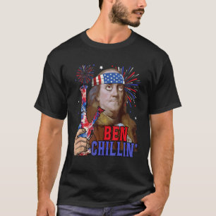 Camiseta Ben Chillin Stoner Ben Franklin Merica 4 de julho