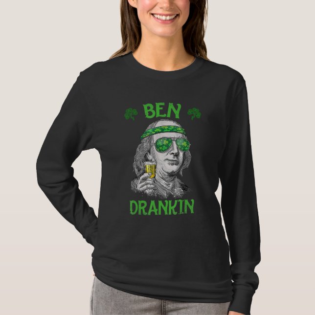 Camiseta Ben Dia de São Patrício Benjamin Franklin (Frente)