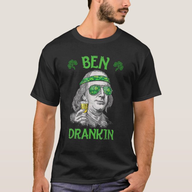Camiseta Ben Dia de São Patrício Benjamin Franklin (Frente)