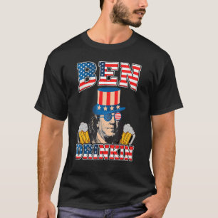 Camiseta Ben Drankin 4 De Julho Bebendo Do Dia Da Independê