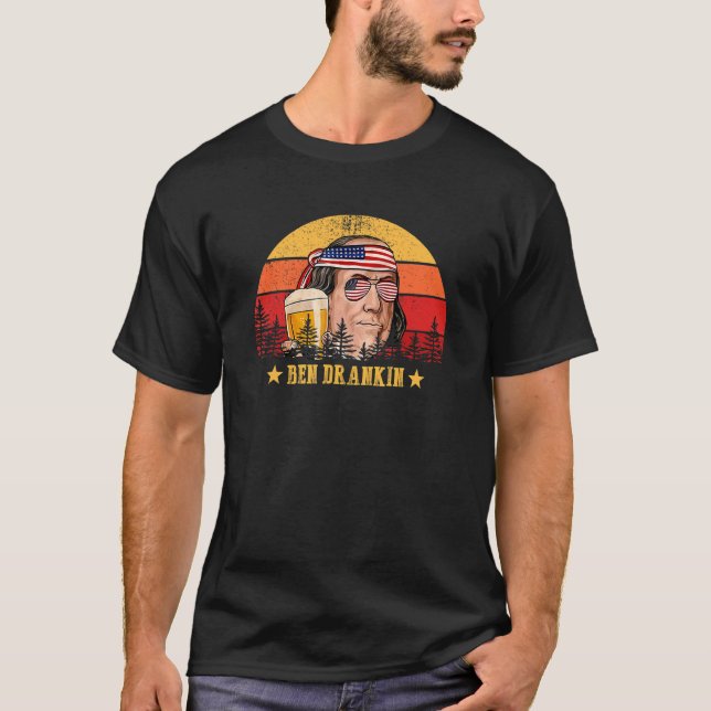 Camiseta Ben Drankin 4 De Julho Benjamin Franklin Drinkin (Frente)