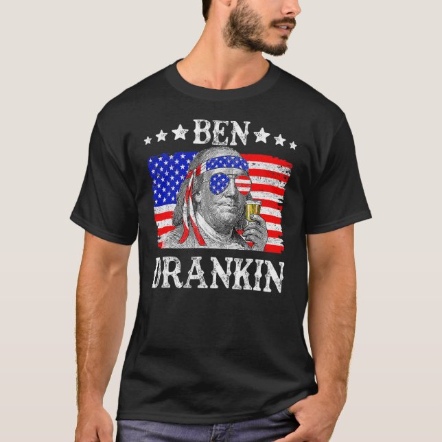 Camiseta Ben Drankin 4 De Julho Benjamin Franklin Men (Frente)