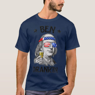 Camiseta Ben Drankin 4 de julho Benjamin Franklin Men