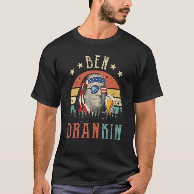 Camiseta Ben Drankin 4 De Julho Benjamin Franklin Men Amer (Frente)
