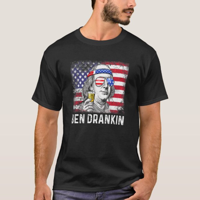 Camiseta Ben Drankin 4 De Julho Benjamin Franklin Men Amer (Frente)
