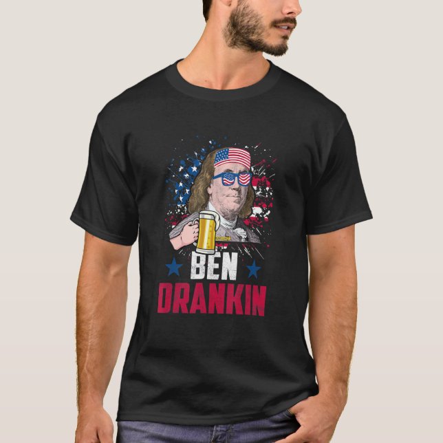 Camiseta Ben Drankin 4 De Julho Benjamin Franklin Men Wome (Frente)