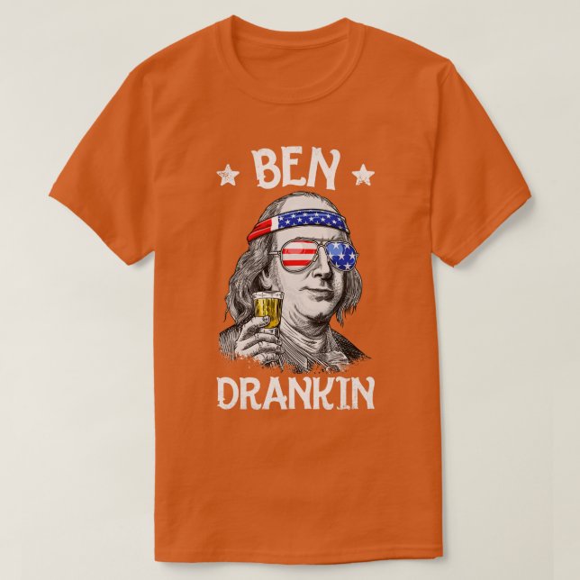 Camiseta Ben Drankin 4 de julho Benjamin Franklin Men Wome (Frente do Design)