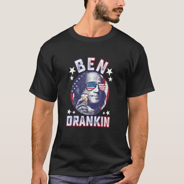 Camiseta Ben Drankin 4 De Julho Benjamin Franklin Men Wome (Frente)