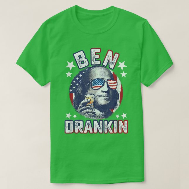 Camiseta Ben Drankin 4 de julho Benjamin Franklin Men Wome (Frente do Design)