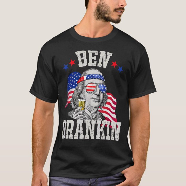 Camiseta Ben Drankin 4 de julho Benjamin Franklin Men Wome (Frente)
